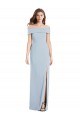 Sleeveless Off the Shoulder Stretch Crepe Light Sky Blue Long Formal Dress / Bridesmaid Dress Bath