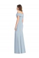 Sleeveless Off the Shoulder Stretch Crepe Light Sky Blue Long Formal Dress / Bridesmaid Dress Bath
