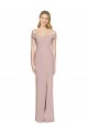 Sleeveless Off the Shoulder Stretch Crepe Dusty Pink Long Semi Formal Evening Dress / Prom Dress / Bridesmaid Dress Bath