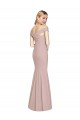 Sleeveless Off the Shoulder Stretch Crepe Dusty Pink Long Semi Formal Evening Dress / Prom Dress / Bridesmaid Dress Bath