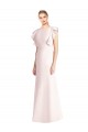 Cap Sleeves Bateau Neck Stretch Crepe Pink Long Formal Dress / Bridesmaid Dress Bath