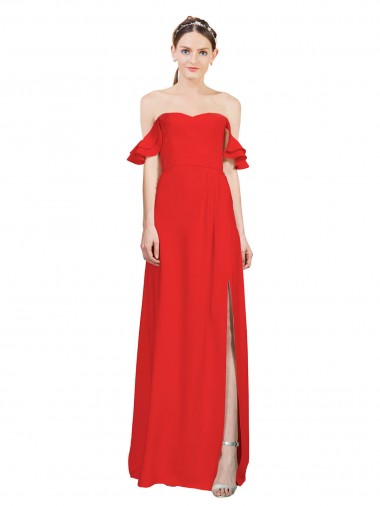 Sleeveless Sweetheart Stretch Crepe Red Long Formal Evening Gown / Prom Dress / Bridesmaid Dress Bath