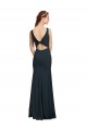 Sleeveless Bateau Neck Stretch Crepe Black Long Prom Dress / Bridesmaid Dress Bath