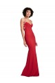 Sleeveless Spaghetti Straps Stretch Crepe Red Long Bridesmaid Dress / Evening Dress Bath
