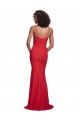 Sleeveless Spaghetti Straps Stretch Crepe Red Long Bridesmaid Dress / Evening Dress Bath