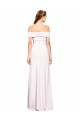 Sleeveless Off the Shoulder Stretch Crepe White Long Formal Dress / Bridesmaid Dress Bath