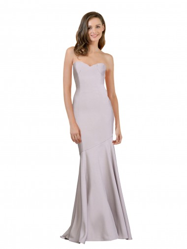 Sleeveless Strapless Stretch Crepe Arctic Lilac Long Prom Dress / Bridesmaid Dress Bath