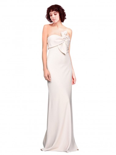 Sleeveless Strapless Stretch Crepe Mermaid Long Prom Dress / Bridesmaid Dress Bath