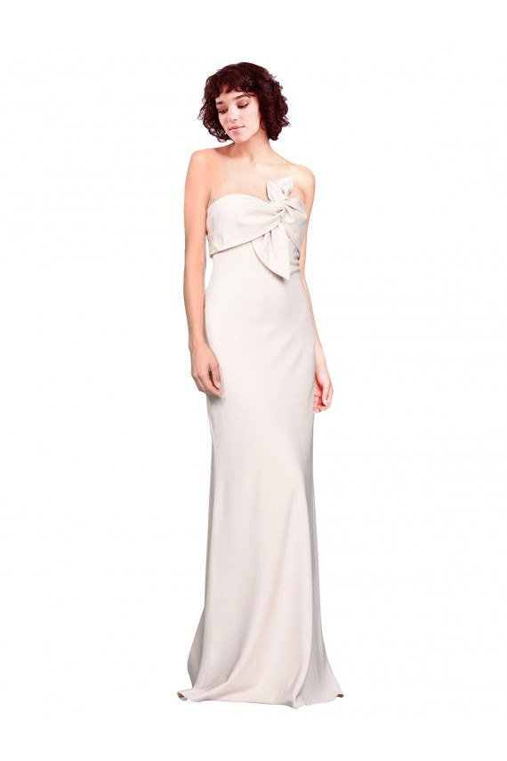 Sleeveless Strapless Stretch Crepe Mermaid Long Prom Dress / Bridesmaid Dress Bath