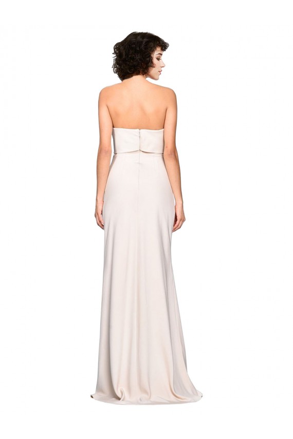 Sleeveless Strapless Stretch Crepe Mermaid Long Prom Dress / Bridesmaid Dress Bath