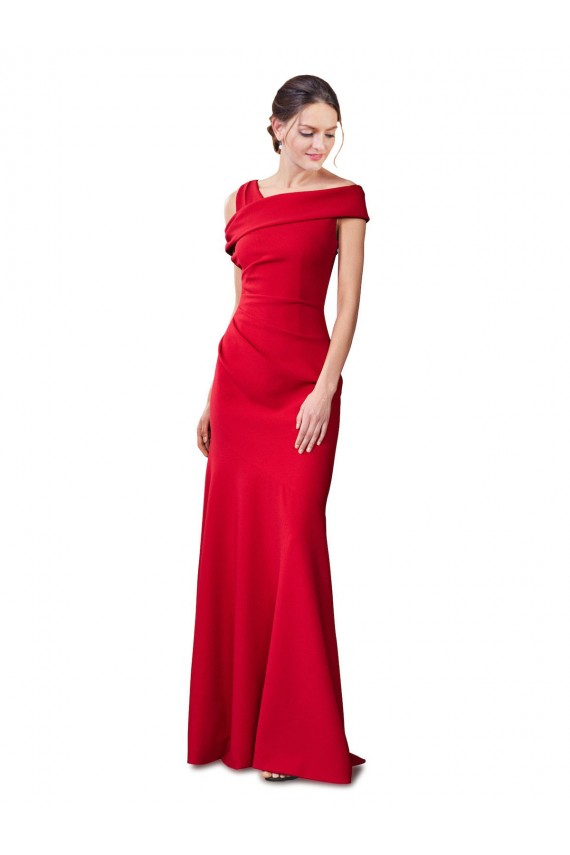 Sleeveless Stretch Crepe Red Long Formal Evening Gown / Prom Dress / Bridesmaid Dress Bath