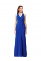 Sleeveless V-Neck Stretch Crepe Royal Blue Long Formal Evening Gown / Prom Dress / Bridesmaid Dress Bath