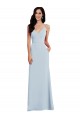 Sleeveless V-Neck Stretch Crepe Light Sky Blue Long Formal Dress / Bridesmaid Dress Bath