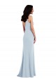 Sleeveless V-Neck Stretch Crepe Light Sky Blue Long Formal Dress / Bridesmaid Dress Bath