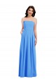 Sleeveless Strapless Stretch Crepe Peacock Blue Long Semi Formal Evening Dress / Prom Dress / Bridesmaid Dress Bath