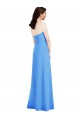 Sleeveless Strapless Stretch Crepe Peacock Blue Long Semi Formal Evening Dress / Prom Dress / Bridesmaid Dress Bath