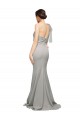 Sleeveless Sweetheart Stretch Crepe & Tulle Oyster Silver Sweep Train Formal Evening Gown / Prom Dress / Bridesmaid Dress Bath