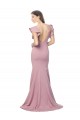 Flutter Sleeves Round Neck Stretch Crepe Dusty Pink Sweep Train Formal Evening Gown / Prom Dress / Bridesmaid Dress Bath