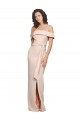 Sleeveless Off the Shoulder Stretch Crepe Nude Long Formal Evening Gown / Prom Dress / Bridesmaid Dress Bath