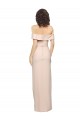Sleeveless Off the Shoulder Stretch Crepe Nude Long Formal Evening Gown / Prom Dress / Bridesmaid Dress Bath