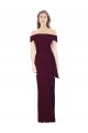 Sleeveless Off the Shoulder Stretch Crepe Burgundy Gold Long Formal Evening Gown / Prom Dress / Bridesmaid Dress Bath