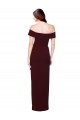 Sleeveless Off the Shoulder Stretch Crepe Burgundy Gold Long Formal Evening Gown / Prom Dress / Bridesmaid Dress Bath