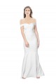 Sleeveless Off the Shoulder Stretch Crepe Ivory Long Formal Dress / Bridesmaid Dress Bath