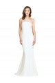 Sleeveless One Shoulder Stretch Crepe & Tulle Ivory Sweep Train Formal Evening Gown / Bridesmaid Dress Bath