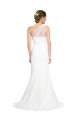 Sleeveless One Shoulder Stretch Crepe & Tulle Ivory Sweep Train Formal Evening Gown / Bridesmaid Dress Bath