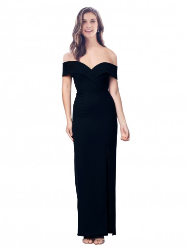 Sleeveless Sweetheart Stretch Crepe Black Long Formal Dress / Bridesmaid Dress Bath