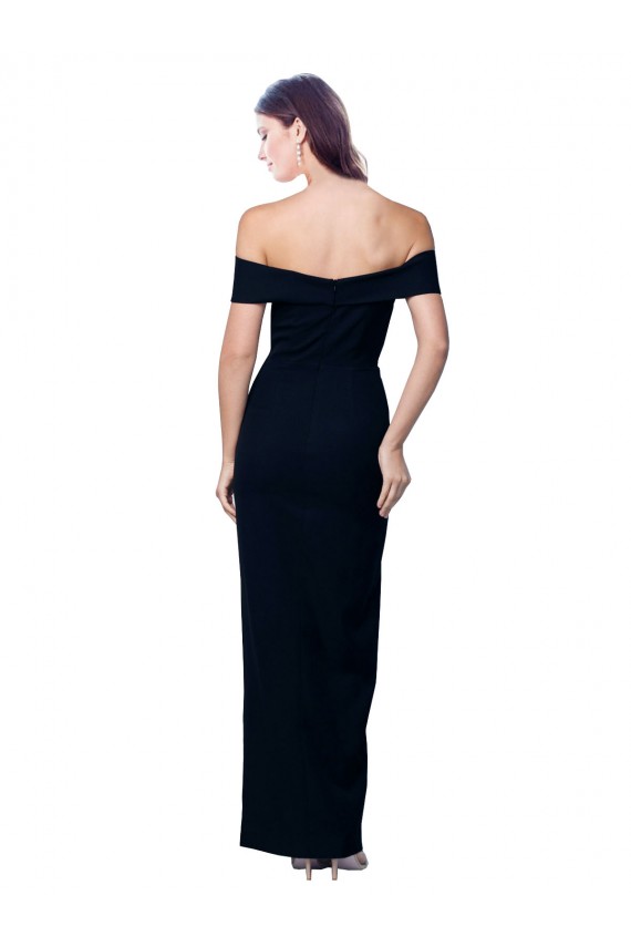 Sleeveless Sweetheart Stretch Crepe Black Long Formal Dress / Bridesmaid Dress Bath