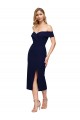 Sleeveless Sweetheart Stretch Crepe Dark Navy Midi Length Formal Evening Gown / Prom Dress / Bridesmaid Dress Bath