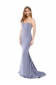 Sleeveless Strapless Stretch Crepe Smoke Blue Long Formal Evening Gown / Prom Dress / Bridesmaid Dress Bath