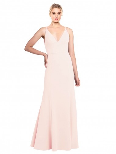 Sleeveless High Neck Stretch Crepe Pink Long Formal Evening Gown / Prom Dress / Bridesmaid Dress Bath
