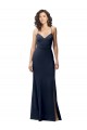 Sleeveless High Neck Stretch Crepe Dark Navy Long Formal Evening Gown / Prom Dress / Bridesmaid Dress Bath