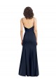 Sleeveless Scoop Neck Stretch Crepe Dark Navy Long Formal Dress / Bridesmaid Dress Bath