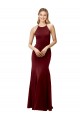 Sleeveless High Neck Stretch Crepe Burgundy Gold Long Formal Evening Gown / Prom Dress / Bridesmaid Dress Bath