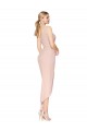 Sleeveless High Neck Stretch Crepe Mauve Knee Length High Low Evening Gown / Prom Dress / Bridesmaid Dress Bath