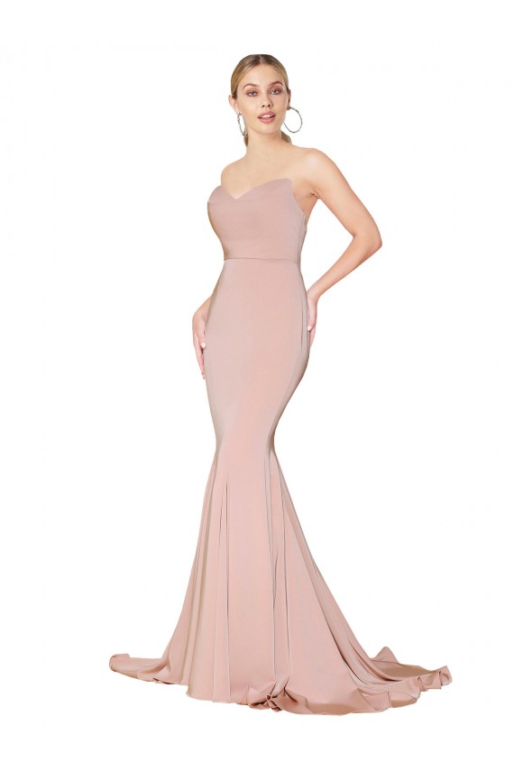 Sleeveless High Neck Stretch Crepe Mauve Long Formal Dress / Bridesmaid Dress Bath