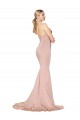 Sleeveless High Neck Stretch Crepe Mauve Long Formal Dress / Bridesmaid Dress Bath