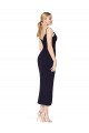 Sleeveless High Neck Stretch Crepe Dark Navy Knee Length Formal Dress / Bridesmaid Dress Bath