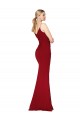 Sleeveless V-Neck Stretch Crepe Burgundy Mermaid Long Formal Evening Gown / Prom Dress / Bridesmaid Dress Bath