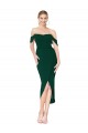 Sleeveless High Neck Stretch Crepe Midnight Green Knee Length High Low Evening Gown / Prom Dress / Bridesmaid Dress Bath