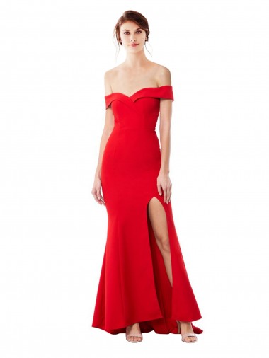 Sleeveless High Neck Stretch Crepe Red Long Formal Evening Dress / Prom Dress / Bridesmaid Dress Bath