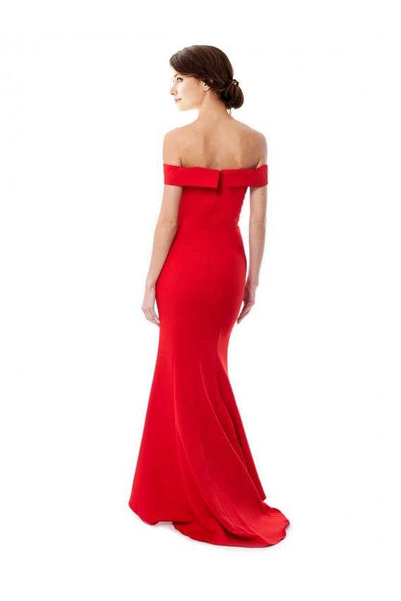 Sleeveless High Neck Stretch Crepe Red Long Formal Evening Dress / Prom Dress / Bridesmaid Dress Bath