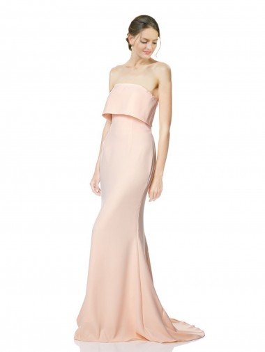 Sleeveless High Neck Stretch Crepe Nude Long Black Tie Evening Gown / Prom Dress / Bridesmaid Dress Bath