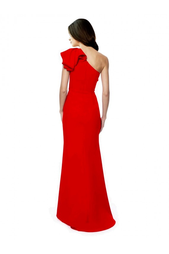 Sleeveless High Neck Stretch Crepe Red Long Formal Dress / Bridesmaid Dress Bath