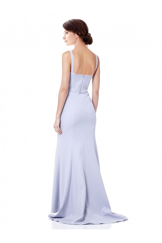 Sleeveless High Neck Stretch Crepe Light Sky Blue Long Evening Gown / Prom Dress / Bridesmaid Dress Bath