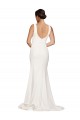 Sleeveless Square Neck Stretch Crepe Ivory Sweep Train Semi Formal Evening Dress / Prom Dress / Bridesmaid Dress Bath