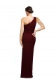 Sleeveless One Shoulder Stretch Crepe Burgundy Gold Long Black Tie Evening Gown / Prom Dress / Bridesmaid Dress Bath